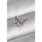Herşey10 316L Çelik Gümüş Renk Zirkon Taş Detay Tragus Piercing