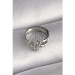 Herşey10 316L Çelik Gümüş Renk Zirkon Taşlı Deniz Yıldızı Tragus Piercing