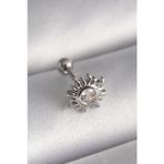 Herşey10 316L Çelik Gümüş Renk Zirkon Taşlı Güneş Tragus Piercing