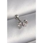Herşey10 316L Çelik Gümüş Renk Zirkon Taşlı Kurdele Tragus Piercing