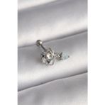 Herşey10 316L Çelik Gümüş Renk Zirkon Taşlı Sallantı Kalp Detay Tragus Piercing