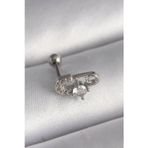 Herşey10 316L Çelik Gümüş Renk Zirkon Taşlı Toplu İğne Tragus Piercing