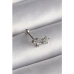 Herşey10 316L Çelik Gümüş Renk Zirkon Taşlı Yıldız Tragus Piercing
