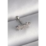 Herşey10 316L Çelik Gümüş Renk Zirkon Taşlı Yonca Tragus Piercing