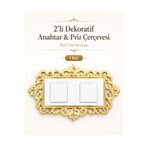 Herseyevine Gold Dekoratif Anahtar Priz Çerçevesi 2'li