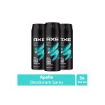 Herşeytrend 3 Adet Axe Erkek Sprey Deodorant Apollo 48 Saat Etkileyici Koku Vücut Spreyi 150 Ml