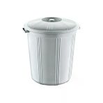 Herşeytrend 35 Lt Kapaklı Yuvarlak Plastik Büyük Boy Çöp Kovası Su Et Kovası Balkon Kovası Bahçe Kovası Kilitli Royaleks