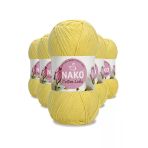 Herşeytrend 5 Adet Cotton Lüks Yelek Tunik Kazak Bluz Hırka İpi Yünü Açık Sarı 97554