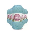 Herşeytrend 5 Adet Cotton Lüks Yelek Tunik Kazak Bluz Hırka İpi Yünü Buz Mavi 97564
