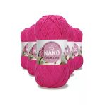 Herşeytrend 5 Adet Cotton Lüks Yelek Tunik Kazak Bluz Hırka İpi Yünü Fuşya 97572
