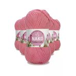 Herşeytrend 5 Adet Cotton Lüks Yelek Tunik Kazak Bluz Hırka İpi Yünü Gül Pembe 97551