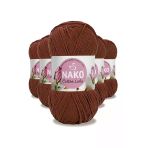 Herşeytrend 5 Adet Cotton Lüks Yelek Tunik Kazak Bluz Hırka İpi Yünü Kızıl Kahve 97556