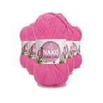 Herşeytrend 5 Adet Cotton Lüks Yelek Tunik Kazak Bluz Hırka İpi Yünü Koyu Pembe 97550