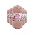 Herşeytrend 5 Adet Cotton Lüks Yelek Tunik Kazak Bluz Hırka İpi Yünü Pudra 97545