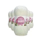 Herşeytrend 5 Adet Cotton Lüks Yelek Tunik Kazak Bluz Hırka İpi Yünü Süt Beyaz 97570