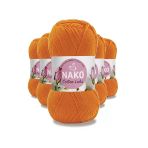 Herşeytrend 5 Adet Cotton Lüks Yelek Tunik Kazak Bluz Hırka İpi Yünü Turuncu 97552