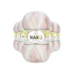 Herşeytrend 5 Adet Mini Batik Bebe El Örgü İpi Kahveli Pembe 32463