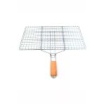 Herşeytrend Ahşap Saplı Mangal Izgarası Galvanizli Paslanmaz Kafes Demir 25 X 40 Cm