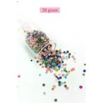 Herşeytrend Dökme Cam Kum Boncuk (8/0) 3 Mm - 20 Gram - Çok Renkli - Bnc158