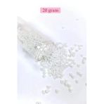 Herşeytrend Dökme Cam Kum Boncuk (8/0) 3 Mm - 20 Gram - İnci Beyaz - Bnc145