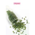 Herşeytrend Dökme Cam Kum Boncuk (8/0) 3 Mm - 20 Gram - Şeffaf Alacalı Yeşil - Bnc171
