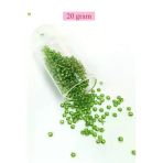 Herşeytrend Dökme Cam Kum Boncuk (8/0) 3 Mm - 20 Gram - Şeffaf Çimen Yeşili - Bnc154