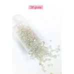 Herşeytrend Dökme Cam Kum Boncuk (8/0) 3 Mm - 20 Gram - Şeffaf Gümüş - Bnc160