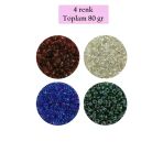 Herşeytrend Dökme Cam Kum Boncuk (8/0) 3 Mm - 4 Renk - Toplam 80 Gram - Bnc420