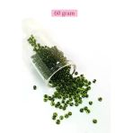Herşeytrend Dökme Cam Kum Boncuk (8/0) 3 Mm - 60 Gram - Şeffaf Yeşil Siyah - Bnc220