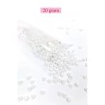 Herşeytrend Dökme Cam Kum Boncuk Büyük Boy (6/0) 4 Mm - 20 Gram - Kar Beyaz - Bnc073