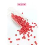 Herşeytrend Dökme Cam Kum Boncuk Büyük Boy (6/0) 4 Mm - 60 Gram - Açık Kırmızı - Bnc125