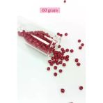 Herşeytrend Dökme Cam Kum Boncuk Büyük Boy (6/0) 4 Mm - 60 Gram - Bordo - Bnc133