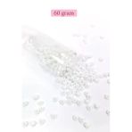 Herşeytrend Dökme Cam Kum Boncuk Büyük Boy (6/0) 4 Mm - 60 Gram - Kar Beyaz - Bnc109