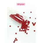 Herşeytrend Dökme Cam Kum Boncuk Büyük Boy (6/0) 4 Mm - 60 Gram - Koyu Kırmızı - Bnc110