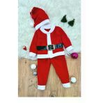 Herşeytrend Erkek Çocuk Noel Baba Yılbaşı Kostümü Şapkalı Kemerli Bebek Kostümü
