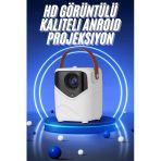 Herşeytrend Hd Ayaklı Portatif Projeksiyon Cihazı Bluetooth Wifi Akıllı Android İşlemcili