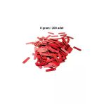 Herşeytrend Kırmızı 15 X 5 Mm Dantel Oya Yazma Halhal Abiye Pulu Lazer Kesim Pul 200 Adet / 8 Gram