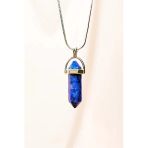 Herşeytrend Lapis Lazuli Doğal Taşı Zincirli El Yapımı Tasarımlı Kolye Uç: 3,5 Cm Zincir: 20 Cm Kutulu