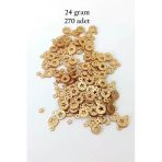 Herşeytrend Oya Abiye Bileklik Kolye Pleksi Metalik Plastik Pul Altın Renk 24 Gram 270 Adet - Bnc537