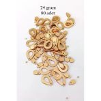 Herşeytrend Oya Abiye Bileklik Kolye Pleksi Metalik Plastik Pul Altın Renk 24 Gram 90 Adet - Bnc556