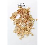 Herşeytrend Oya Abiye Bileklik Kolye Pleksi Metalik Plastik Pul Altın Renk 8 Gram 100 Adet - Bnc488