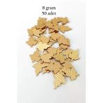 Herşeytrend Oya Abiye Bileklik Kolye Pleksi Metalik Plastik Pul Altın Renk 8 Gram 50 Adet - Bnc489