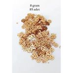 Herşeytrend Oya Abiye Bileklik Kolye Pleksi Metalik Plastik Pul Altın Renk 8 Gram 85 Adet - Bnc483
