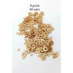 Herşeytrend Oya Abiye Bileklik Kolye Pleksi Metalik Plastik Pul Altın Renk 8 Gram 90 Adet - Bnc477