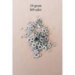 Herşeytrend Oya Abiye Bileklik Kolye Pleksi Metalik Plastik Pul Gümüş Renk 24 Gram 105 Adet - Bnc561