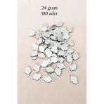Herşeytrend Oya Abiye Bileklik Kolye Pleksi Metalik Plastik Pul Gümüş Renk 24 Gram 180 Adet - Bnc564