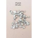 Herşeytrend Oya Abiye Bileklik Kolye Pleksi Metalik Plastik Pul Gümüş Renk 24 Gram 210 Adet - Bnc562