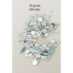 Herşeytrend Oya Abiye Bileklik Kolye Pleksi Metalik Plastik Pul Gümüş Renk 24 Gram 210 Adet - Bnc570