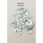 Herşeytrend Oya Abiye Bileklik Kolye Pleksi Metalik Plastik Pul Gümüş Renk 24 Gram 210 Adet - Bnc572