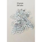 Herşeytrend Oya Abiye Bileklik Kolye Pleksi Metalik Plastik Pul Gümüş Renk 24 Gram 210 Adet - Bnc573